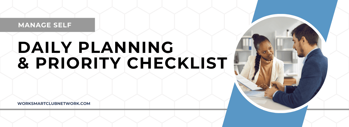 DAILY PLANNING & PRIORITY CHECKLIST
