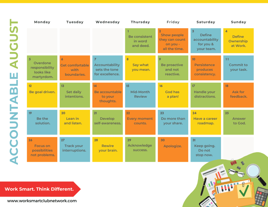 August 2024 Accountable Calendar