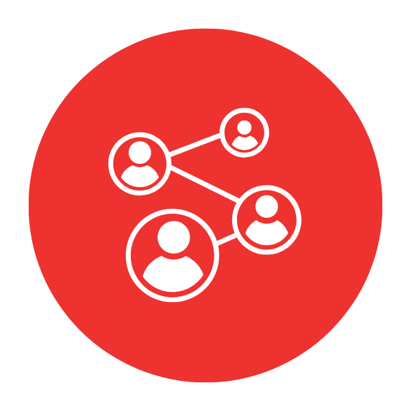 red connecting with other icon